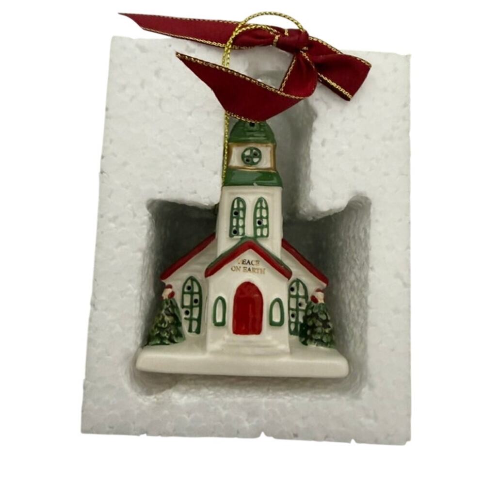 Spode Christmas Tree LED Illuminated Church Ornament - New in Box